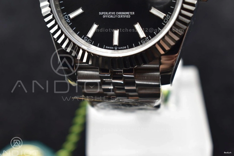 DIWF Best Steel 904L 126334 Dial DateJust on Jubilee 41 1:1 Black SA3235 Bracelet Stick Edition 0226